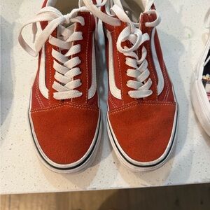 Vans Red and White Women's Sneakers